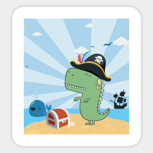 Dino Pirate Sticker